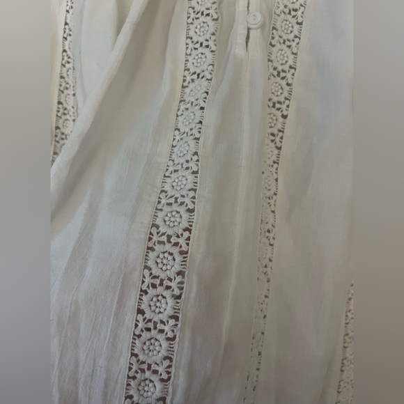 Sundance Ivory Lace Peasant Blouse Boho Romantic Crochet Trim Poet Top Size S‎ - Picture 7 of 7